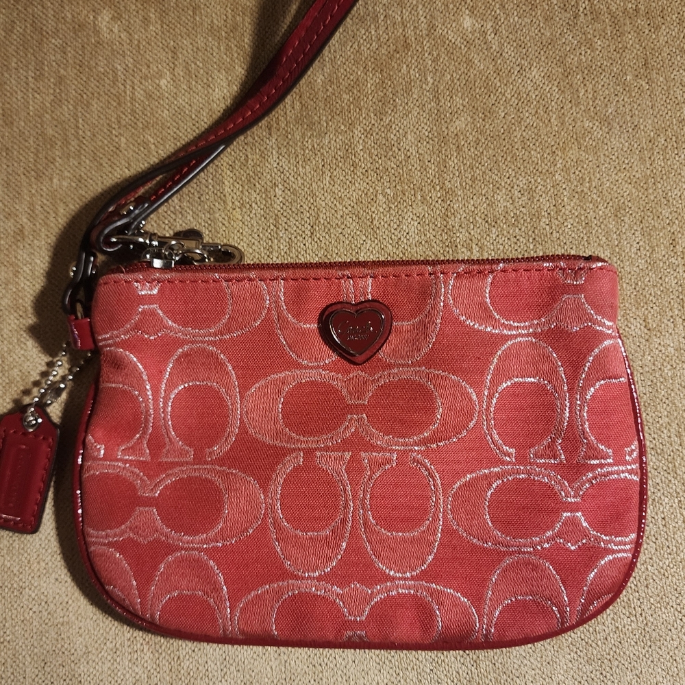 Red Heart Coach wristlet ❤️